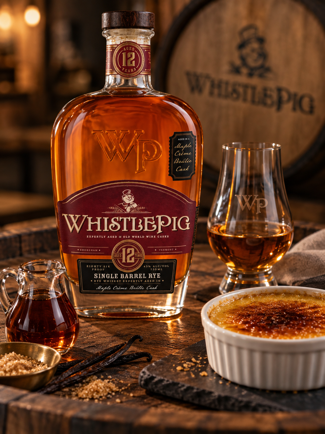 WhistlePig 12 Year Rye Limited Edition Maple Crème Brûlée Finish 86 Proof 750ml