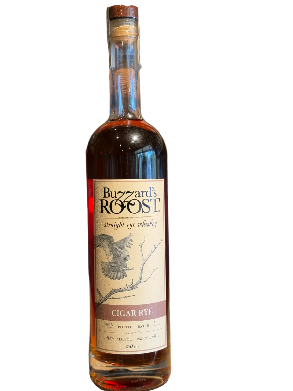 Buzzard’s Roost Cigar Rye Whiskey 105 Proof 750ml