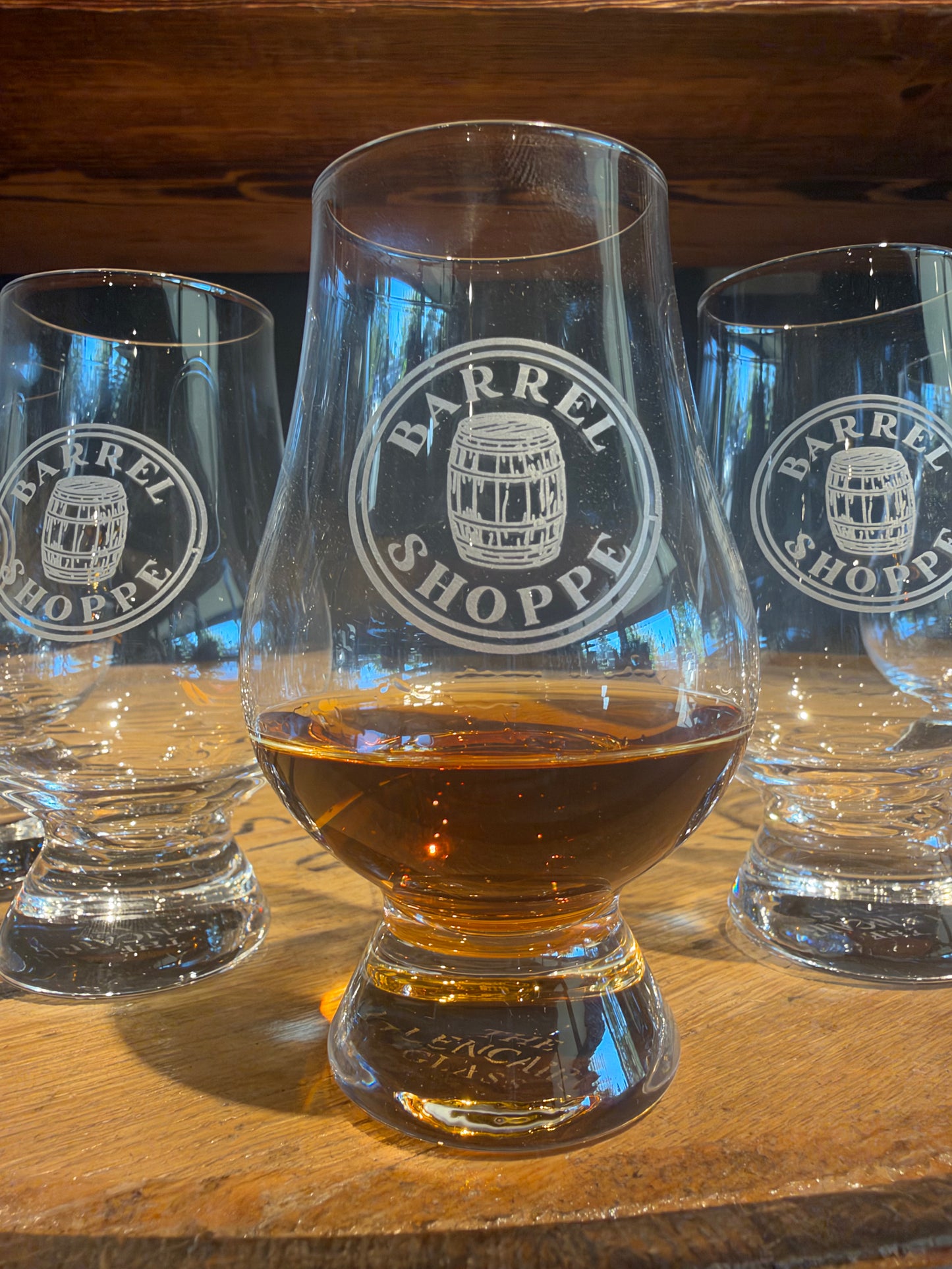 The Glencairn Glass with Barrel Shoppe Logo