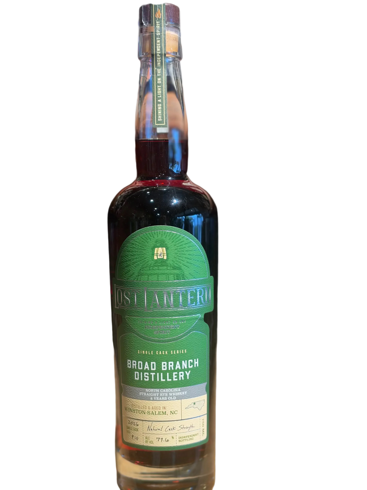 Broad Branch Distillery Lost Lantern 8 Year Single Barrel North Carolina Rye Shoppe Exclusive 155.2 Proof HAZMAT