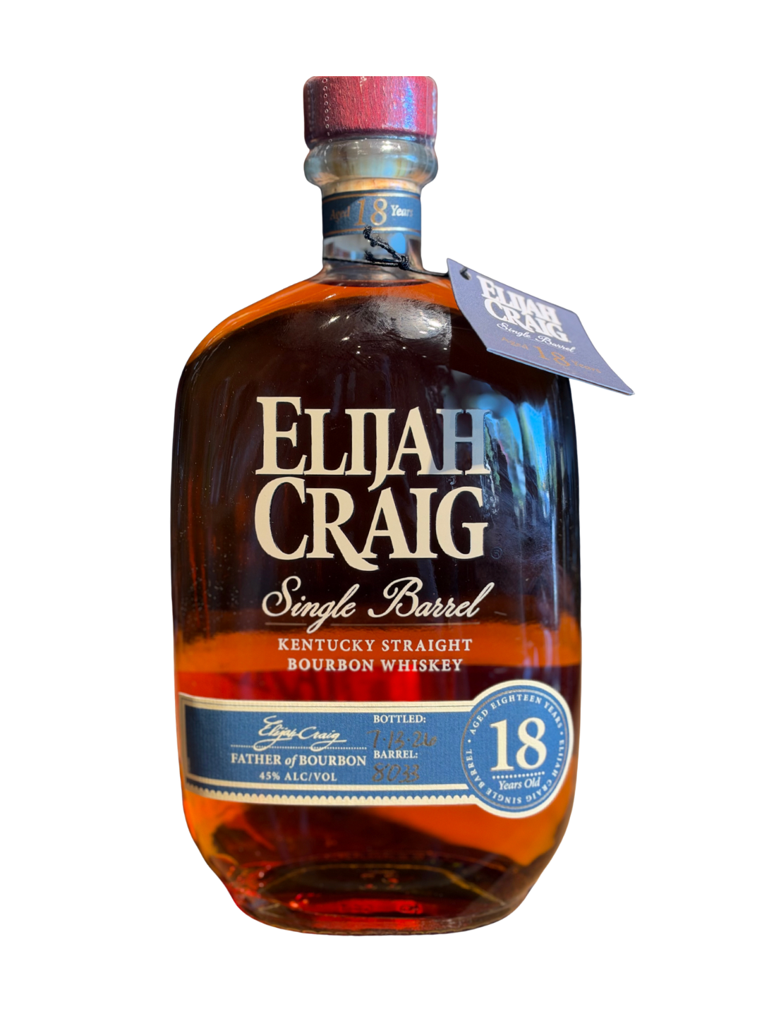 Elijah Craig 18 Year Old Single Barrel Kentucky Straight Bourbon Whiskey 2026 90 Proof 750ml