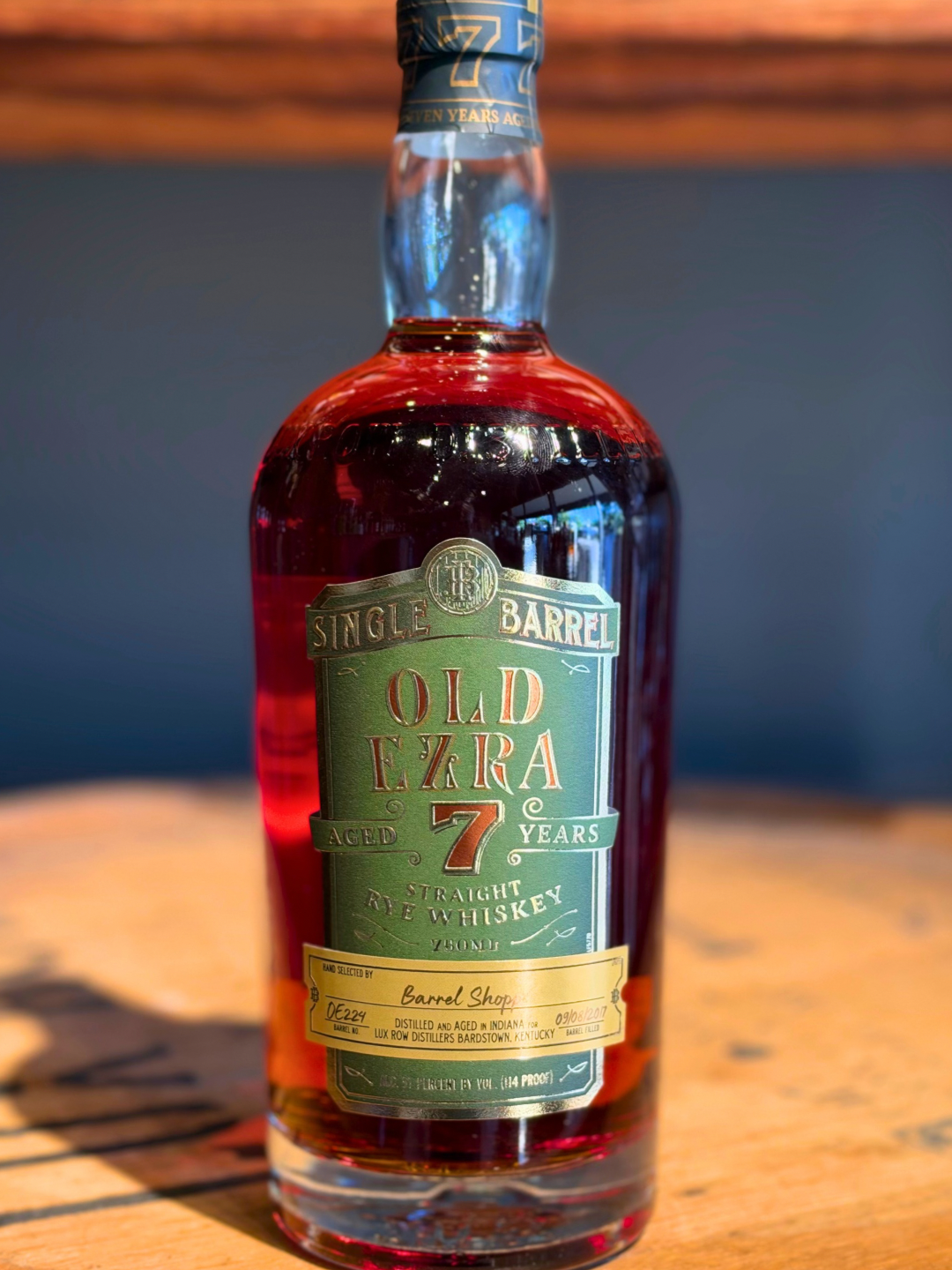 Old Ezra Single Barrel Straight Rye Whiskey Shoppe Exclusive 114 Proof 750ml