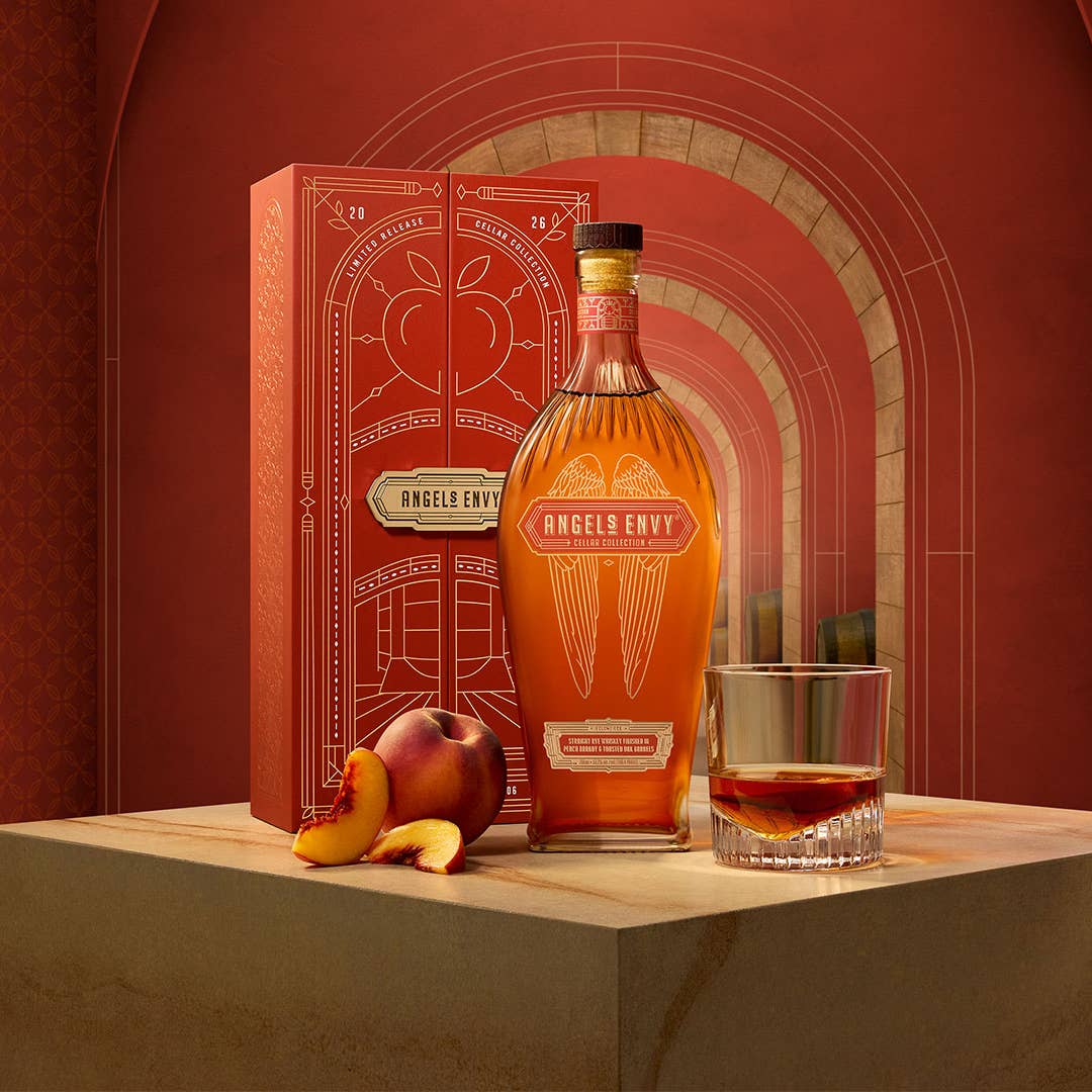 Angel’s Envy 2026 Cellar Collection Volume 6 Peach Brandy & Toasted Oak Finished Rye Whiskey 106.4 Proof 750ml