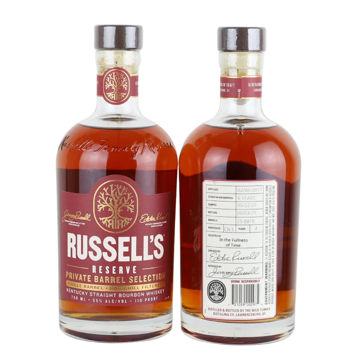 Russell's Reserve 8 Year Bourbon Private Barrel Selection Shoppe Rescue CN-E 110 Proof 750ml