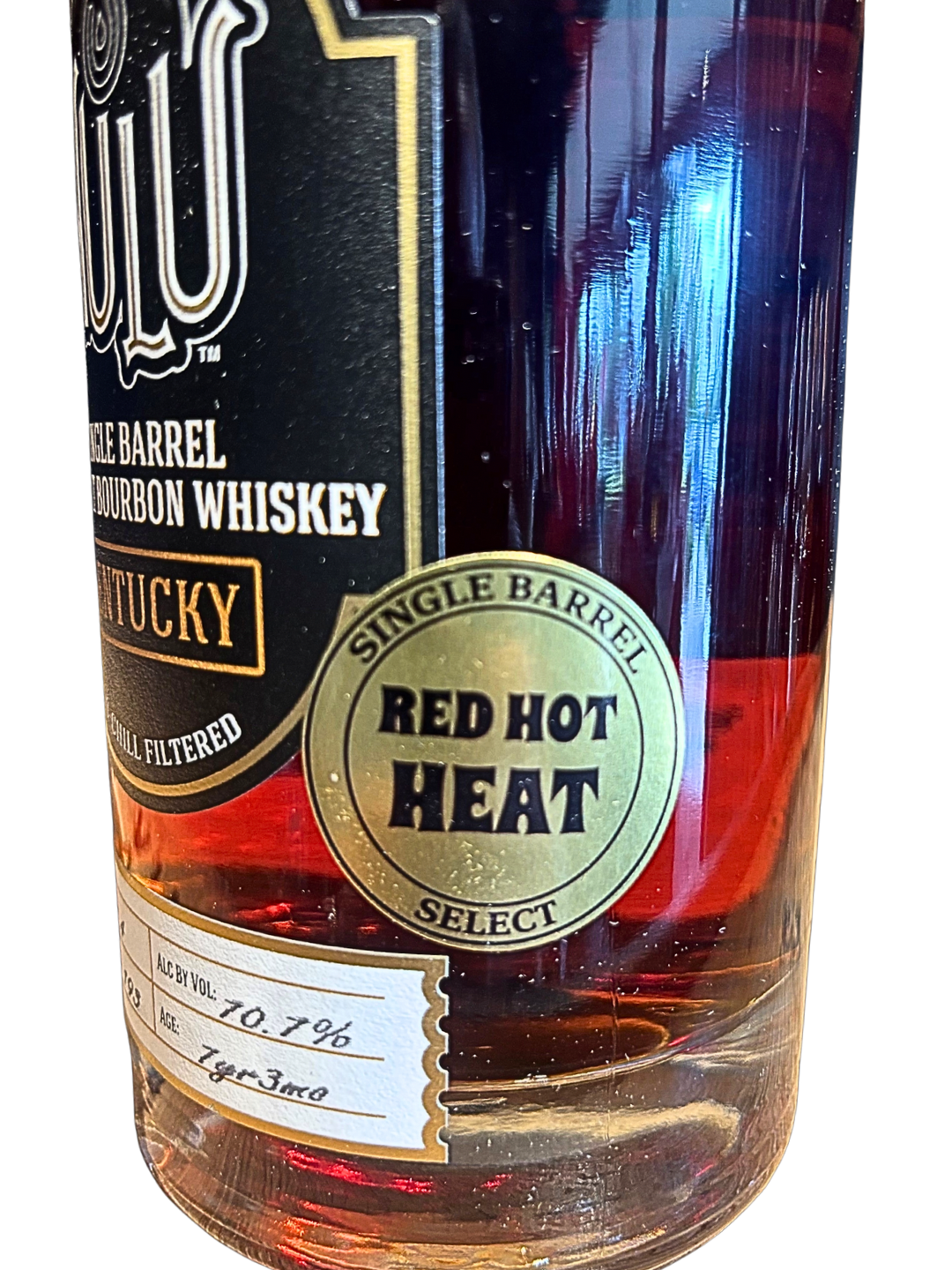 Nulu Single Barrel Straight Bourbon Whiskey 141.4 Proof “Hazmat” Red Hot Heat Barrel Ky193