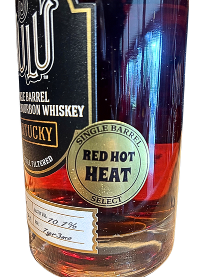 Nulu Single Barrel Straight Bourbon Whiskey 141.4 Proof “Hazmat” Red Hot Heat Barrel Ky193