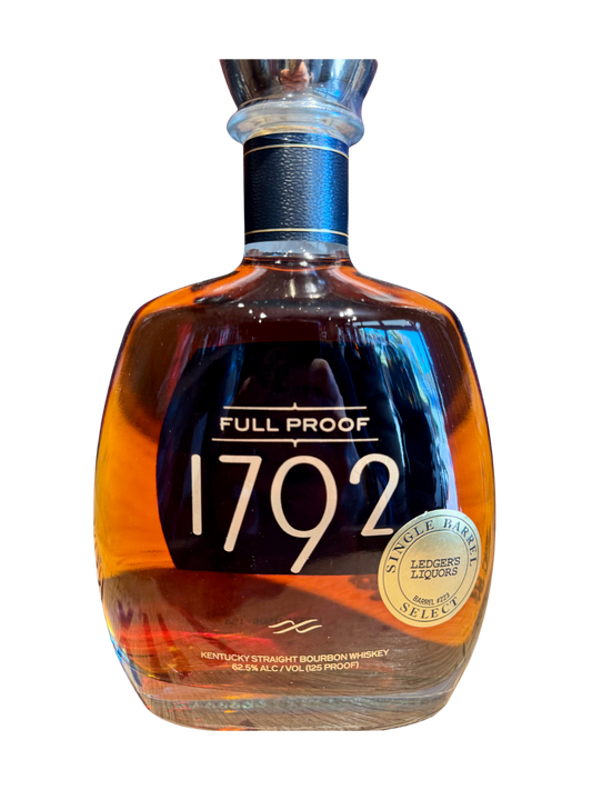 1792 "Ledger's Liquors Pick" Full Proof Single Barrel Bourbon Whiskey - Barrel Shoppe Rescue 125 Proof