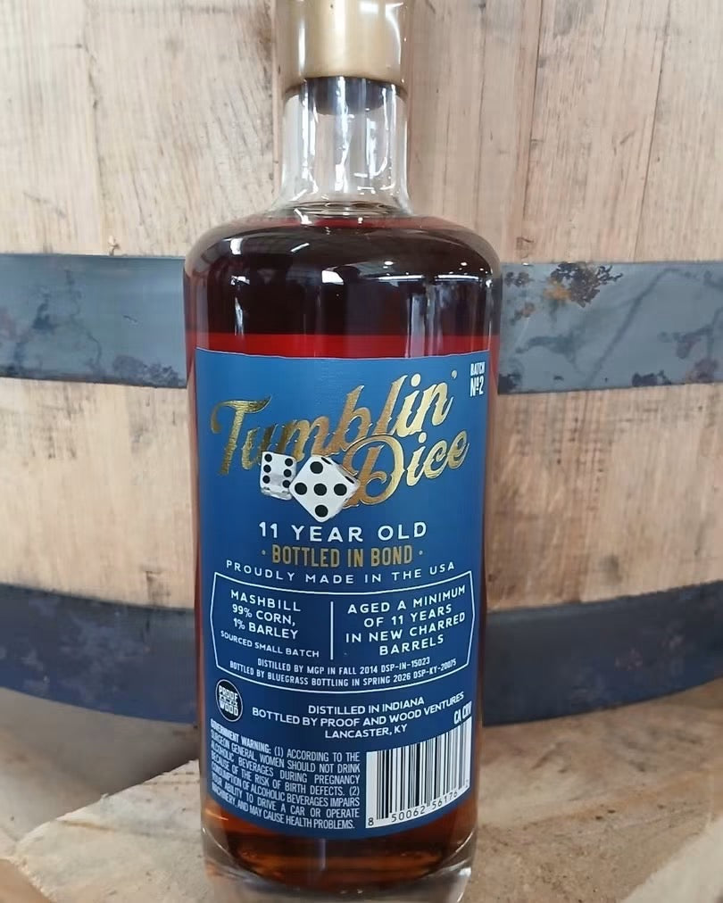 Tumblin Dice 11 Year Bourbon BIB 100 Proof 700ml