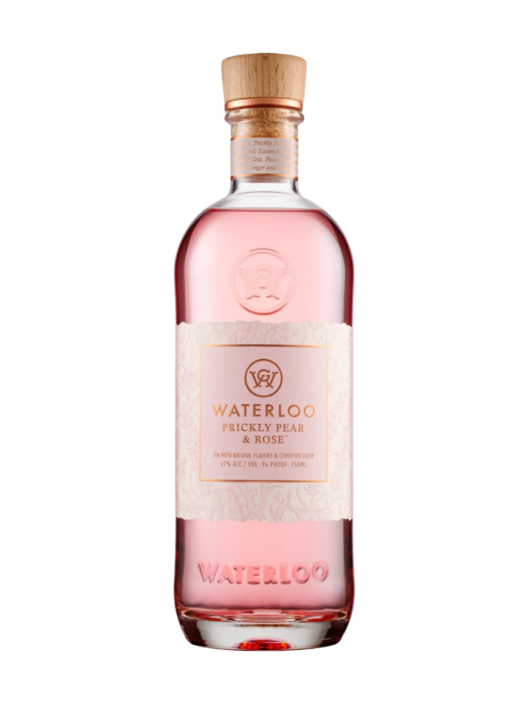 Waterloo Prickly Pear & Rose Gin 94 Proof 750ml